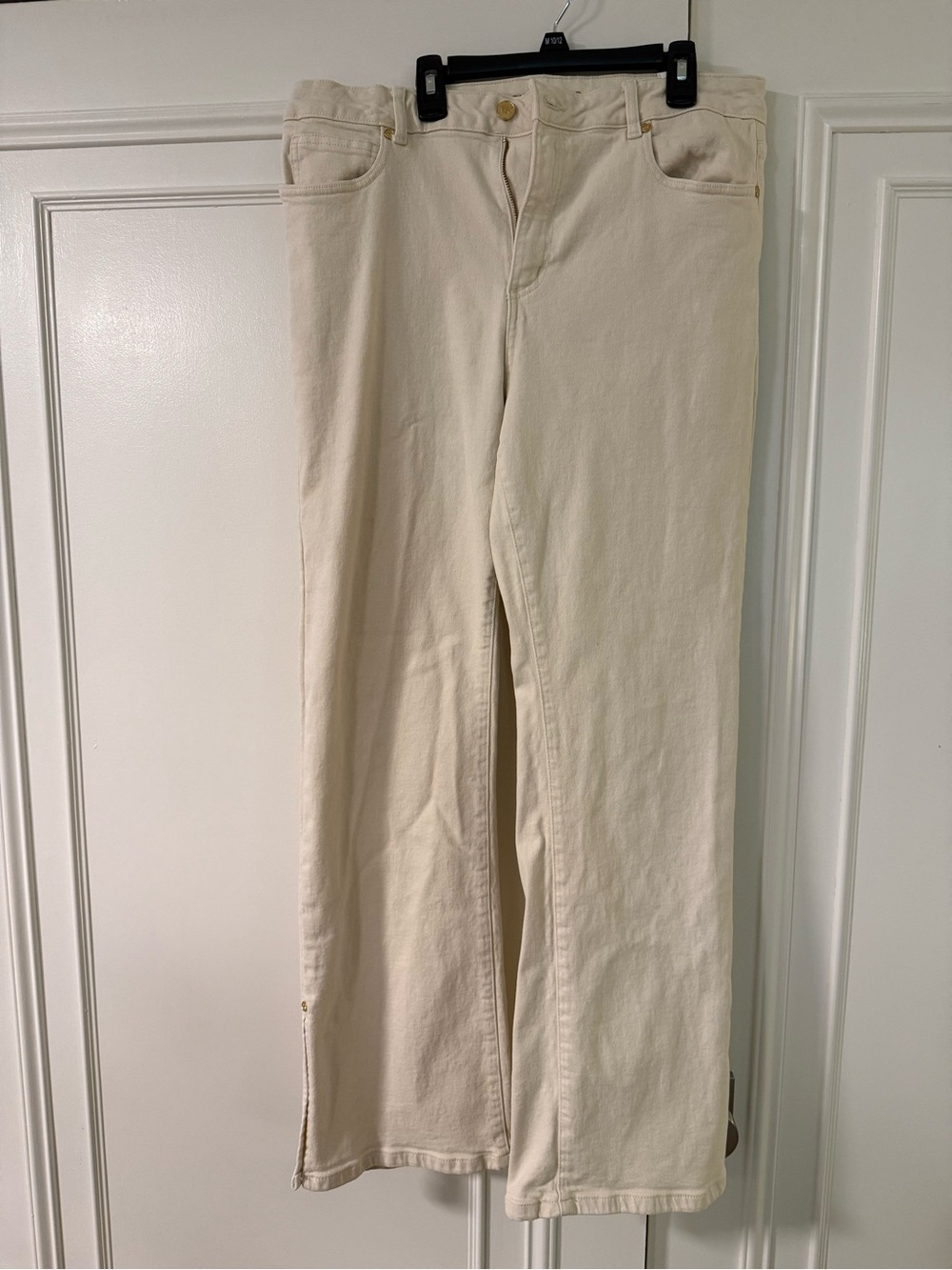 Michael Kors Cream Wide-Leg Jeans